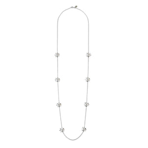 Lotus Long Necklace - Silver