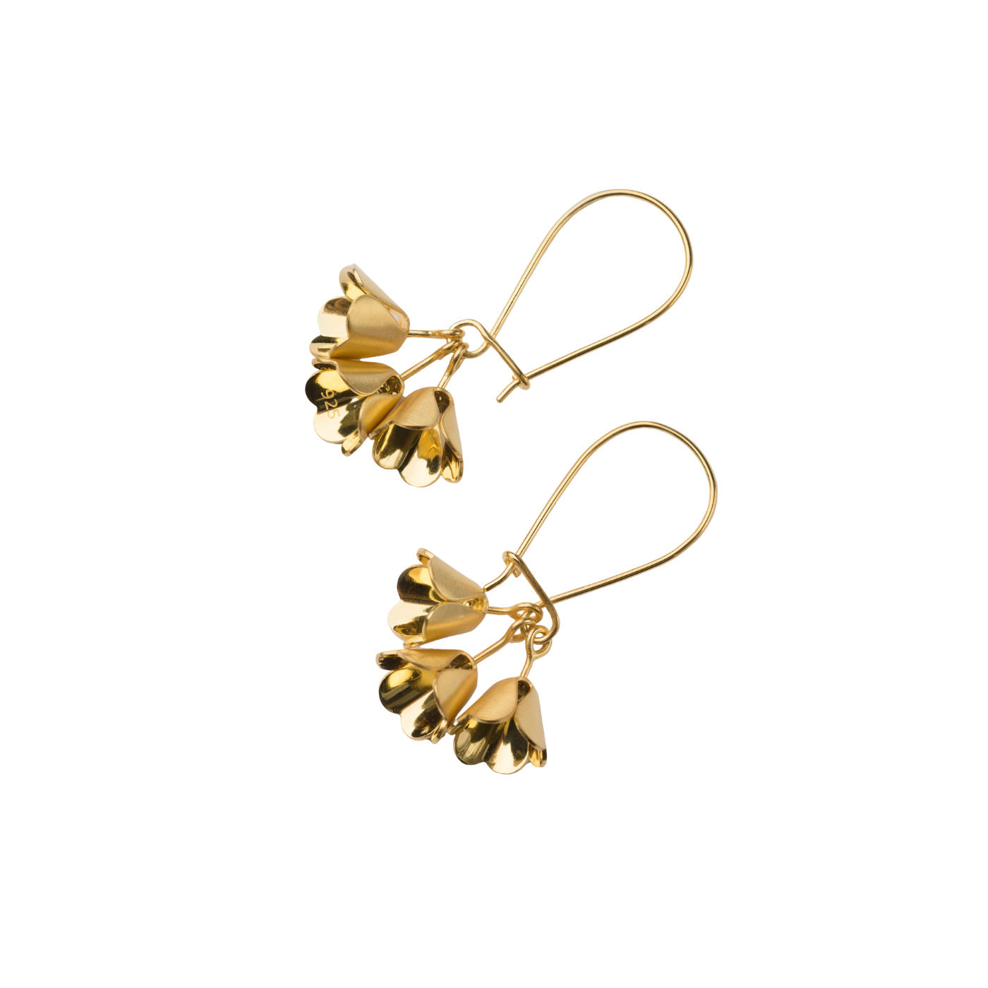 Padauk Hook Earrings - Gold