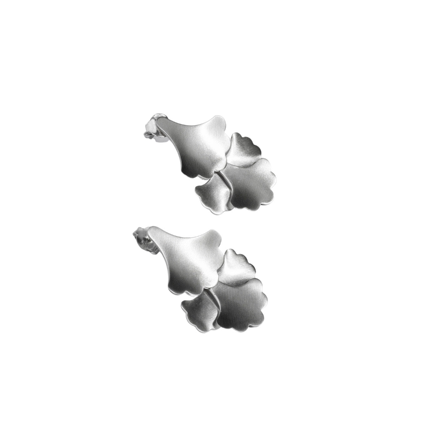Plume Small Fan Earrings - Silver