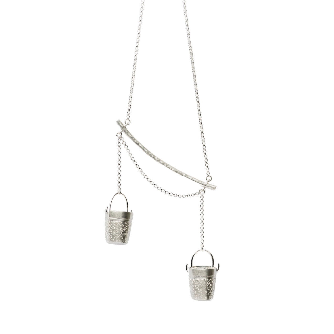 Precious Buckets Necklace - Silver